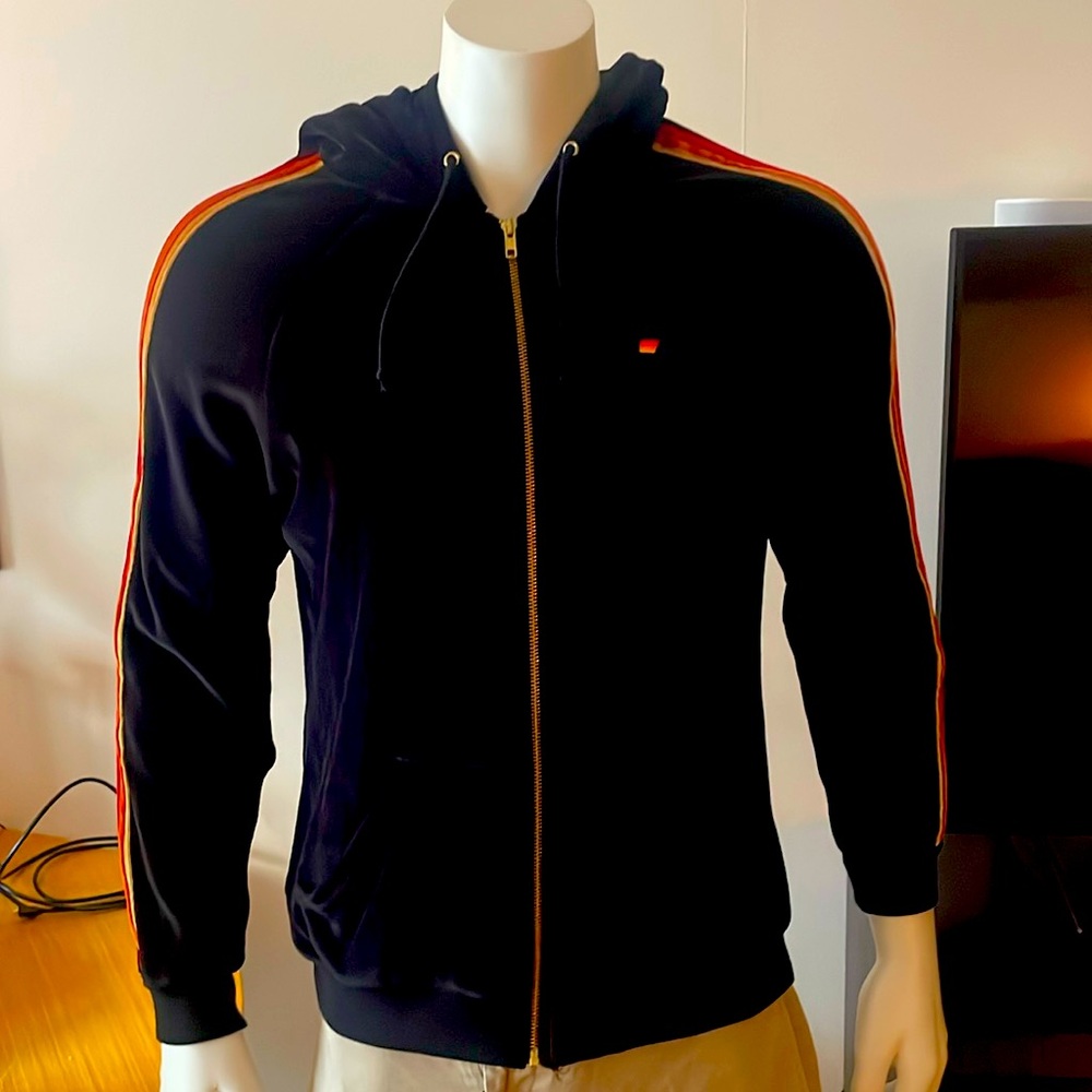 Aviator Nation velour brass zipped hoody